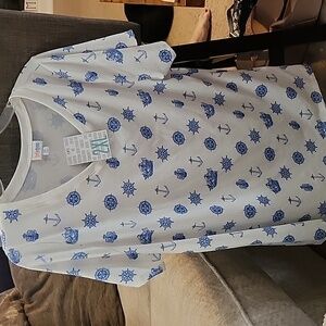 Lularoe sailor print short sleeve tunic